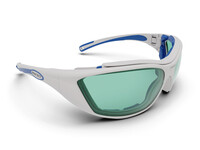 Laserschutzbrille COMBOR Filter: 0235, Gestellfarbe grau/blau