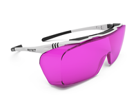 Laserschutzbrille ONTOR Filter: 0318, Gestellfarbe schwarz/weiß (für Brillenträger geeignet)