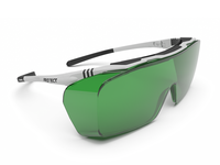 Laserschutzbrille ONTOR Filter: 0338, Gestellfarbe schwarz/weiß (für Brillenträger geeignet)