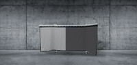 Laser safety curtain isoPROTECT HIGHTECH in mobile frame - width 2100 adjustable height, Color: black 
