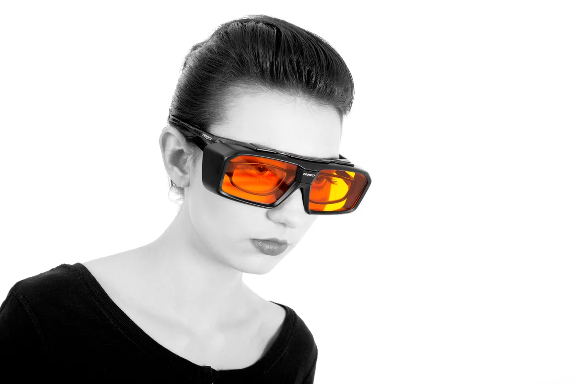 Tragbare Augenschutzbrille Schutzbrille für Laser Fashio  ~F 